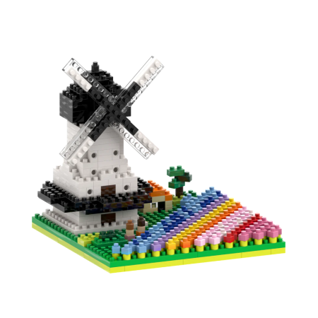 Windmill with Tulips