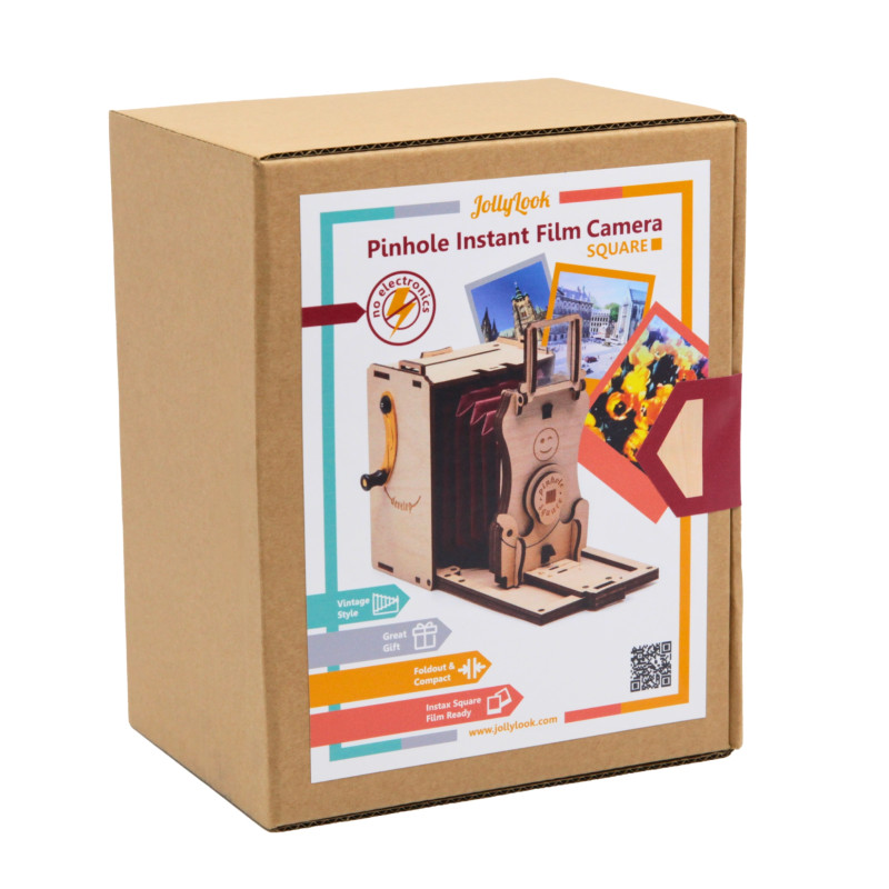 JLK022 - Συναρμολογημένη Pinhole Instant Film Camera SQUARE ~ Φυσικό Χρώμα - Pet shop Petsite.gr - Jolly Look
