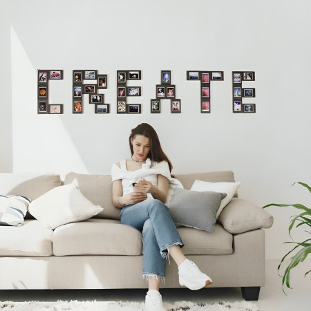 Decoration Frames για "Mini Instax Film" ~ Βαμμένο Σκούρο Καφέ (σετ 10 τμχ)