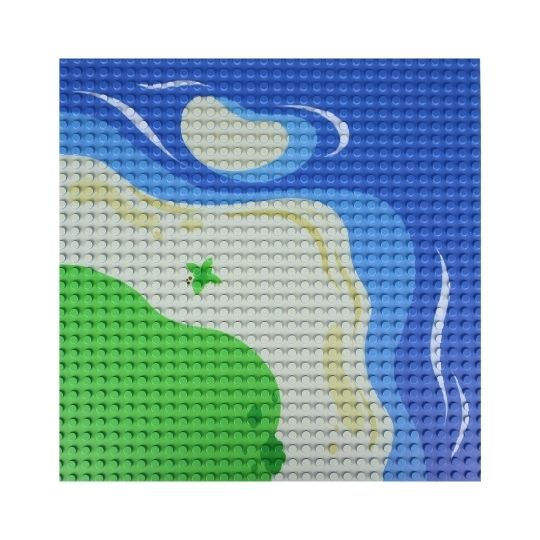 OB-P32CB2 - Open Bricks Βάση Κατασκευής Curved beach (2 τμχ) - Pet shop Petsite.gr - Open Brick Source