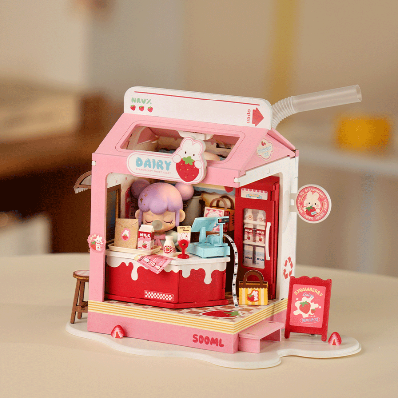 DS034 - Strawberry Milk Box με φωτισμό - Pet shop Petsite.gr - RoLife