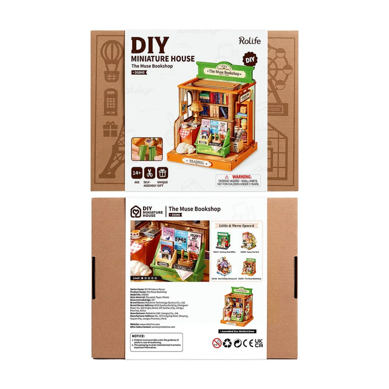 DS040 - The Muse Bookshop DIY Miniature House - Pet shop Petsite.gr - RoLife