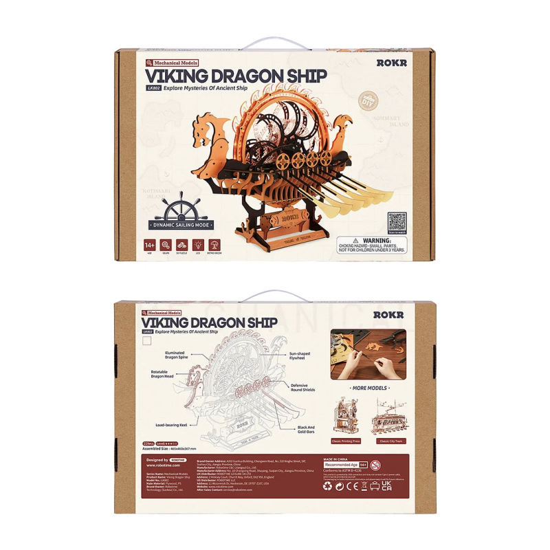 LK802 - Viking Dragon Ship Mechanical 3D - Pet shop Petsite.gr - Robotime