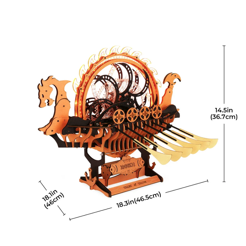 LK802 - Viking Dragon Ship Mechanical 3D - Pet shop Petsite.gr - Robotime