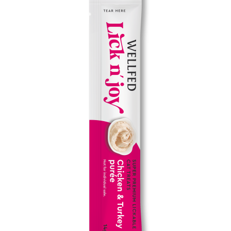 WELLFED LICK N' JOY CHICKEN & TURKEY 5*14gr