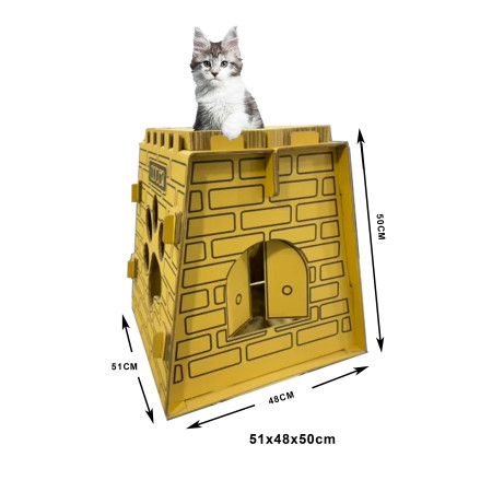 ΟΝΥΧΟΔΡΟΜΙΟ-ΣΠΙΤΑΚΙ ΓΑΤΑΣ HOUSE YELLOW 51*48*50cm PET INTEREST