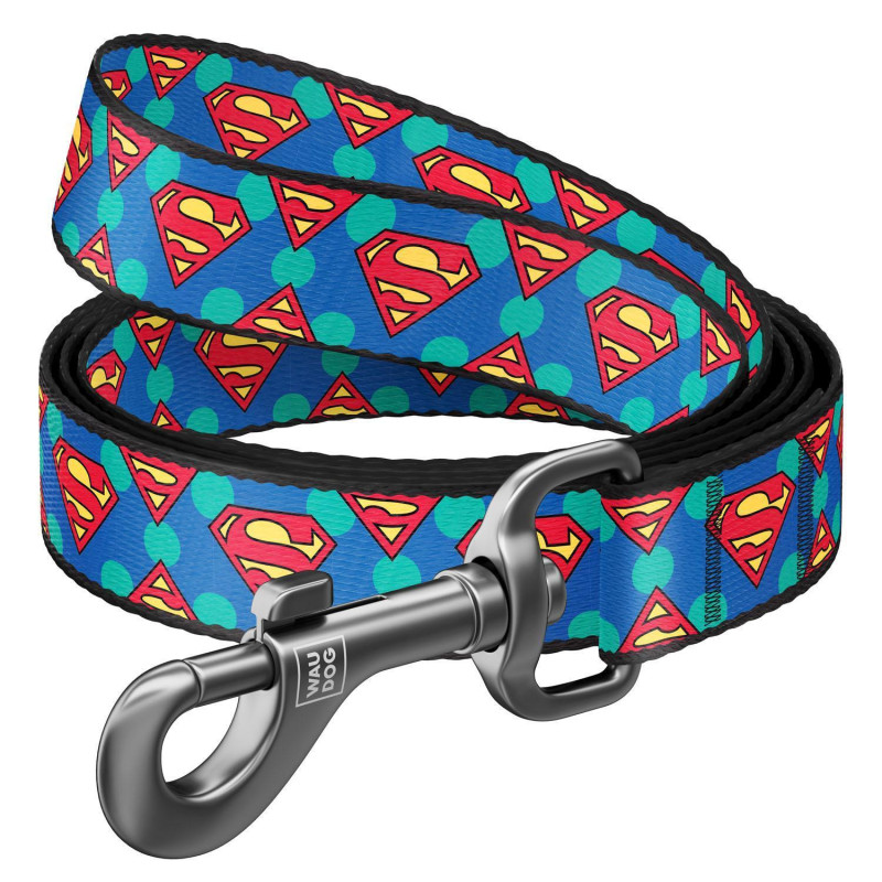 31186 - ΟΔΗΓΟΣ SUPERMAN LOGO SM 15mm*122cm WAUDOG - Pet shop Petsite.gr - Collar