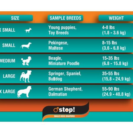DIAPERS FOR MALE DOGS STOP MEDIUM 610*205mm 10pcs PET CAMELOT
