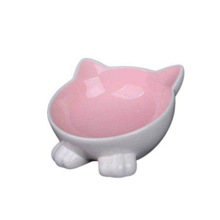 CERAMIC FEEDING BOWL CAT HEAD 14cm