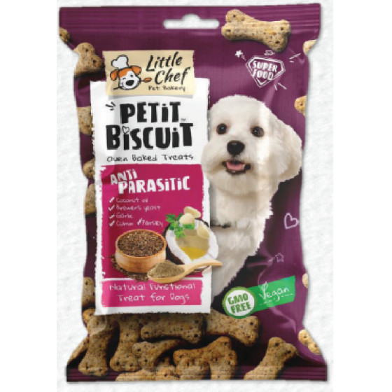 09144 - LITTLE CHEF VEGAN PETIT BISCUIT ANTIPARASITIC 150gr - Pet shop Petsite.gr - Διάφορα