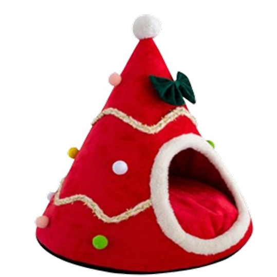 1036 - CHRISTMAS TREE RED NEST-BED 55*60cm - Pet shop Petsite.gr - Διάφορα