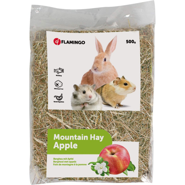MOUNTAIN HAY WITH APPLE 500gr FLAMINGO