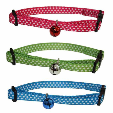 ΠΕΡΙΛΑΙΜΙΟ ΓΑΤΑΣ DOTTY CAT COLLAR ΠΡΑΣ-ΜΠΛΕ-ΡΟ