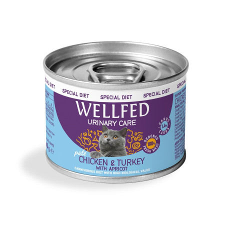 WELLFED CAT URINARY ΚΟΤΟΠΟΥΛΟ & ΓΑΛΟΠΟΥΛΑ ΜΕ ΒΕΡΙΚΟΚΟ 200gr
