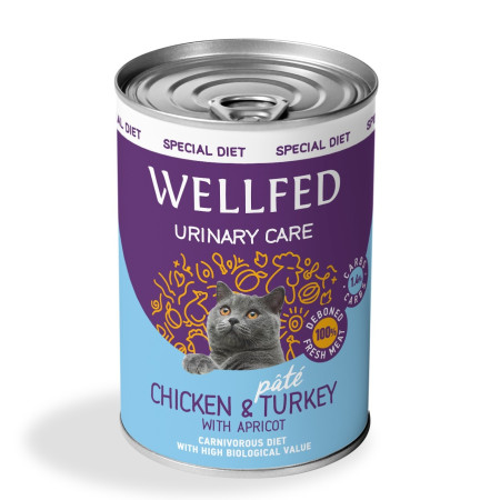 WELLFED CAT URINARY ΚΟΤΟΠΟΥΛΟ & ΓΑΛΟΠΟΥΛΑ ΜΕ ΒΕΡΙΚΟΚΟ 400gr