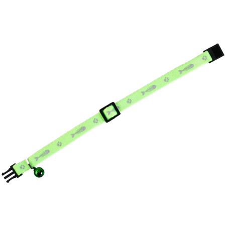 ΚΟΛΛΑΡΟ ΓΑΤΑΣ GREEN NEON ΜΕ ΣΧΕΔΙΟ 10mm*30cm FLAMI