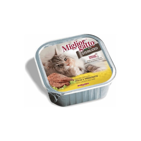 MIGLIOR GATTO STERILISED ΠΑΤΕ ΚΟΤΟΠΟΥΛΟ & ΖΑΜΠΟΝ 100gr