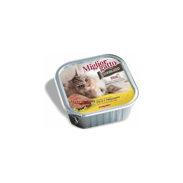195421 - MIGLIOR GATTO STERILISED ΠΑΤΕ ΚΟΤΟΠΟΥΛΟ & ΖΑΜΠΟΝ 100gr - Pet shop Petsite.gr - Miglior