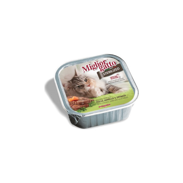 195422 - MIGLIOR GATTO STERILISED ΠΑΤΕ ΚΟΤΟΠΟΥΛΟ, ΑΡΝΙ & ΛΑΧΑΝΙΚΑ 100gr - Pet shop Petsite.gr - Miglior