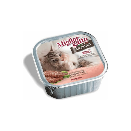 MIGLIOR GATTO STERILIZED ΠΑΤΕ ΣΟΛΟΜΟΣ & ΡΥΖΙ 100gr
