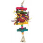 TOY FOR BIRDS-PARROTS WITH STRAW BALL, WOODEN STARS AND BELL 22cm PANAMA PET