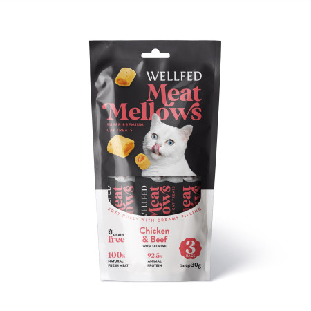 WELLFED MEAT MELLOWS CHICKEN & BEEF 3*10gr