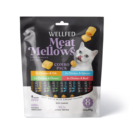 WELLFED MEAT MELLOWS MIX TASTES COMBO PACK 8*10gr