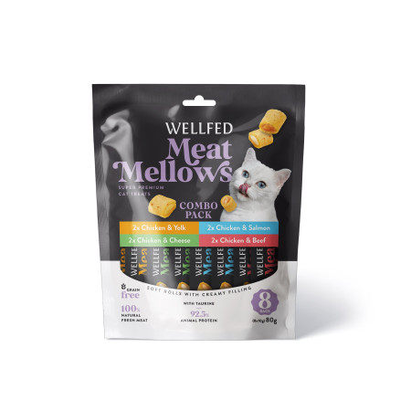WELLFED MEAT MELLOWS MIX TASTES COMBO PACK 8*10gr
