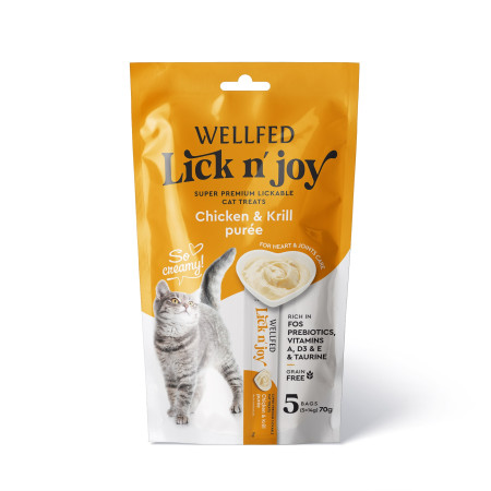 WELLFED LICK N' JOY CHICKEN & KRILL 5*14gr