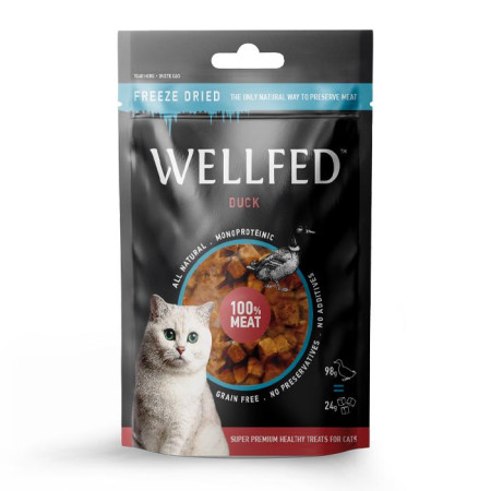 WELLFED CAT TREAT PURE DUCK FREEZE DRIED 24gr
