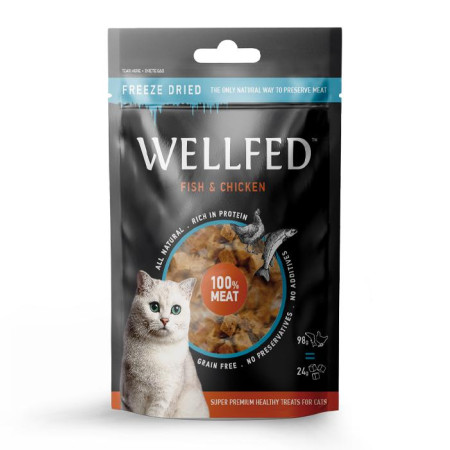 WELLFED CAT TREAT CHICKEN & FISH FREEZE DRIED 24gr