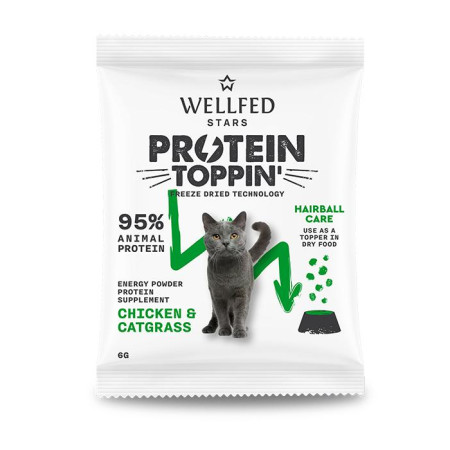 PROTEIN TOPPIN' CHICKEN & CATGRASS FREEZE DRIED 6gr WELLFED