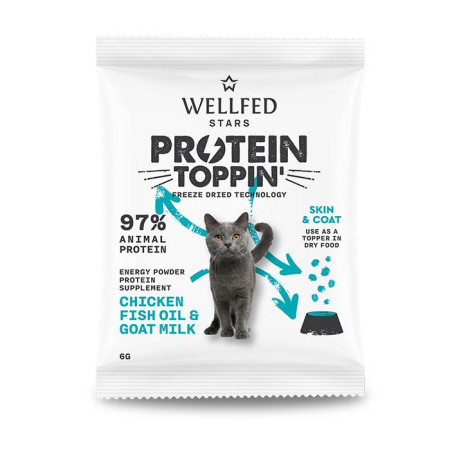 PROTEIN TOPPIN' CHICKEN, GOAT MILK & FISH OIL FREEZE DRIED 6gr WELLFED