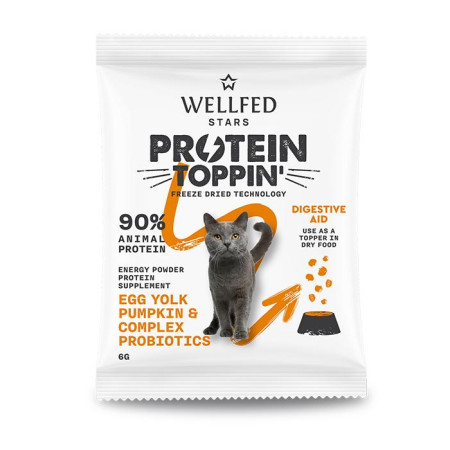 PROTEIN TOPPIN' EGG YOLK, PUMPKIN & COMPLEX PROBIOTICS FREEZE DRIED 6gr WELLFED