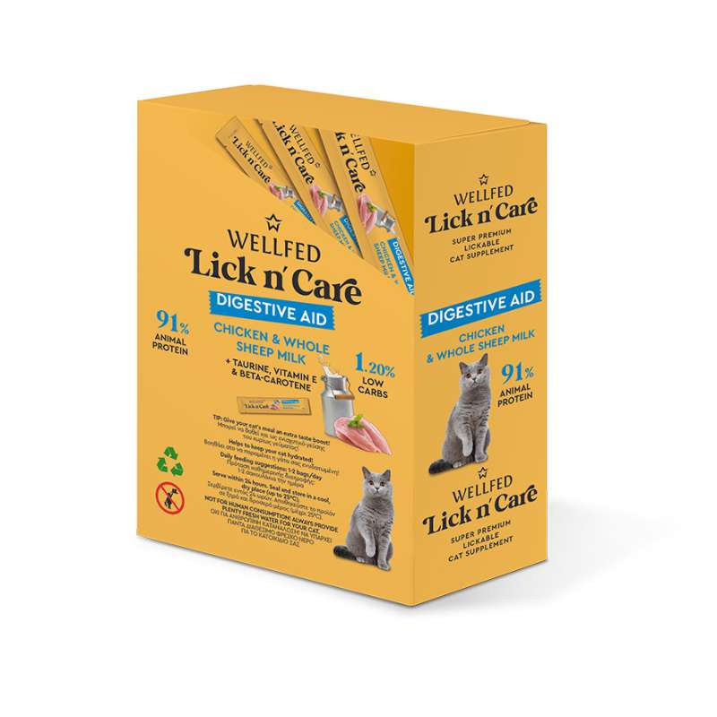 21614 - LICK N' CARE DIGESTIVE AID 15gr WELLFED - Pet shop Tropikos on line - Wellfed