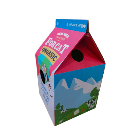 CAT PAPER SCRATCHER HOUSE MILKY BOX 33*32*55.5cm PET INTEREST