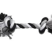 ΠΑΙΧΝΙΔΙ ΣΚΥΛΟΥ ΚΟΜΠΟΣ MEDIUM ΜΑΥΡΟ/ΑΣΠΡΟ/ΓΚΡΙ 90gr 25cm PAWCARE