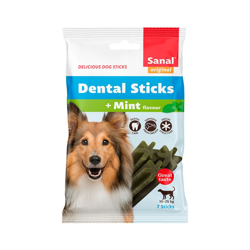 283106 - SANAL DENTAL STICKS MEDIUM MINT FLAVOUR 10-25kg 7pcs - Pet shop Petsite.gr - Διάφορα