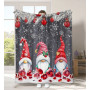 XMAS BLANKET GREY WITH 3 GNOMES 70*100cm