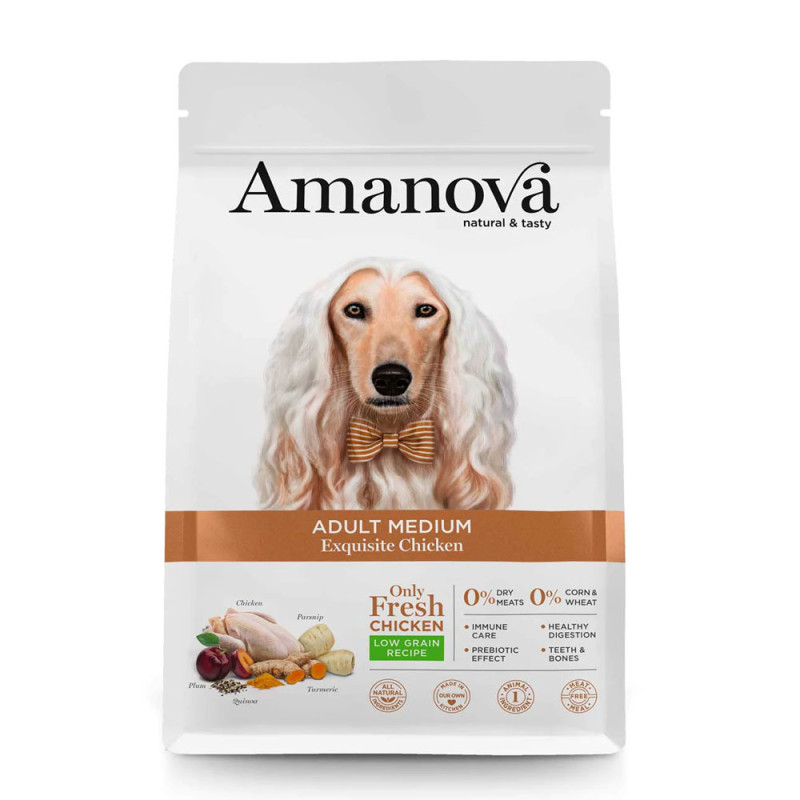30130 - AMANOVA DOG ADULT EXQUISITE CHICKEN MEDIUM 2kg - Pet shop Petsite.gr - Amanova