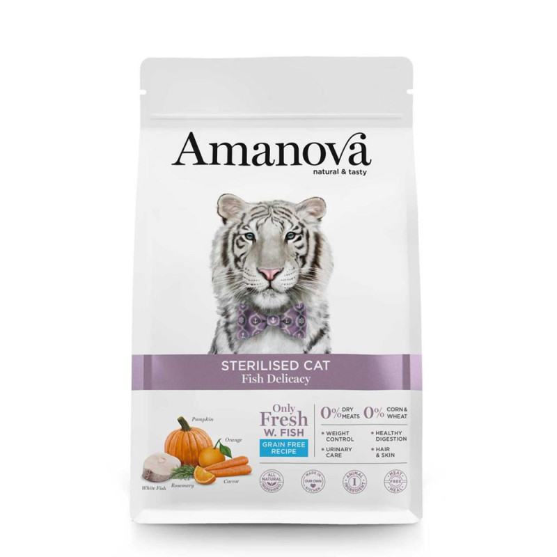 30168 - AMANOVA CAT STERILIZED FISH DELICACY 1.5kg - Pet shop Petsite.gr - Amanova