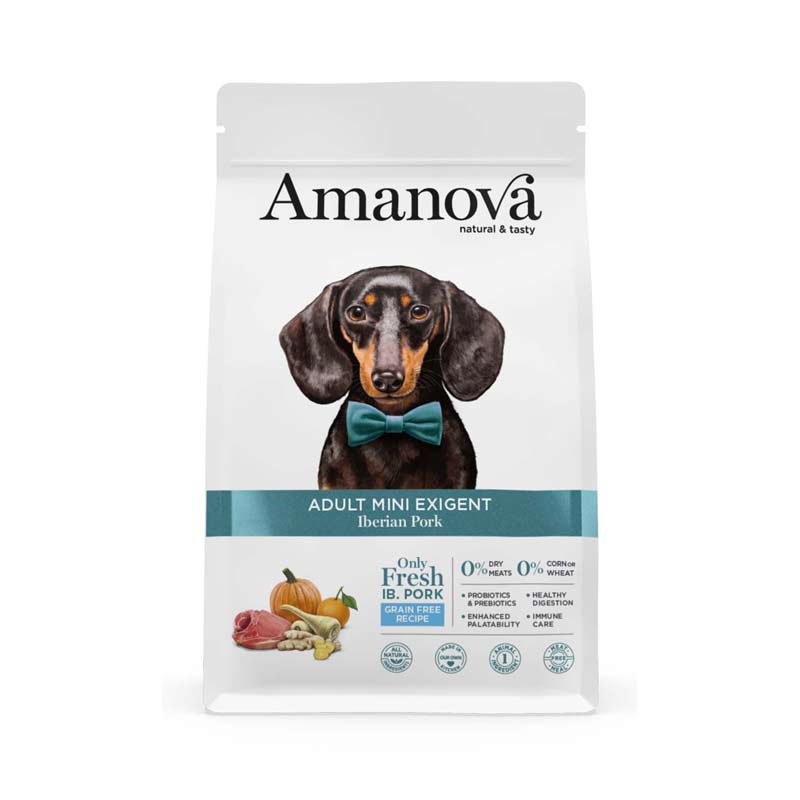 30212 - AMANOVA DOG ADULT MINI EXIGENT IBERIAN PORK 2kg - Pet shop Petsite.gr - Amanova