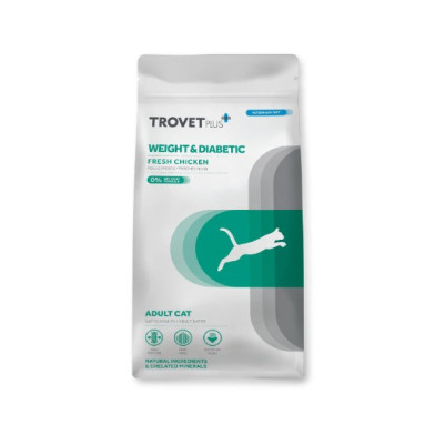30315 - TROVET PLUS WEIGHT & DIABETES ADULT CAT FRESH CHICKEN 2.5kg - Pet shop Petsite.gr - Trovet Plus