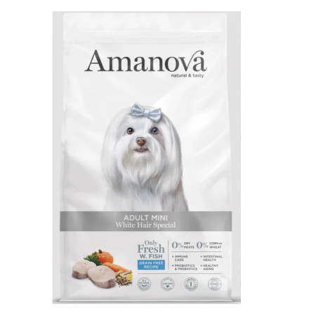 AMANOVA DOG ADULT MINI WHITE HAIR SPECIAL 2kg