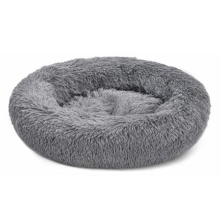 BED-NEST WITH FUR ROUNDED GREY SMALL 45*45*12cm PET CAMELOT