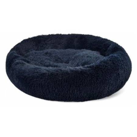 BED-NEST WITH FUR ROUNDED NAVY BLUE SMALL 45*45*12cm PET CAMELOT