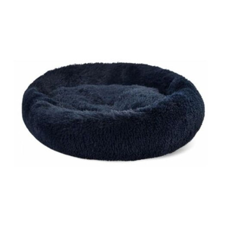 32038 - BED-NEST WITH FUR ROUNDED NAVY BLUE MEDIUM 58.5*58.5*14cm PET CAMELOT - Pet shop Petsite.gr - Pet Camelot