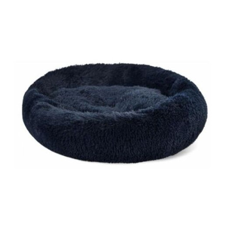 BED-NEST WITH FUR ROUNDED NAVY BLUE LARGE 76*76*17cm PET CAMELOT