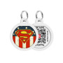METAL TAG SUPERMAN AMERICA ΜΕ QR CODE Φ25mm WAU DO