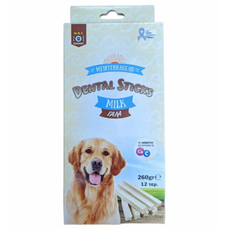 MEDITERRANEAN DENTAL STICKS ΜΕ ΓΑΛΑ 12pcs/260gr